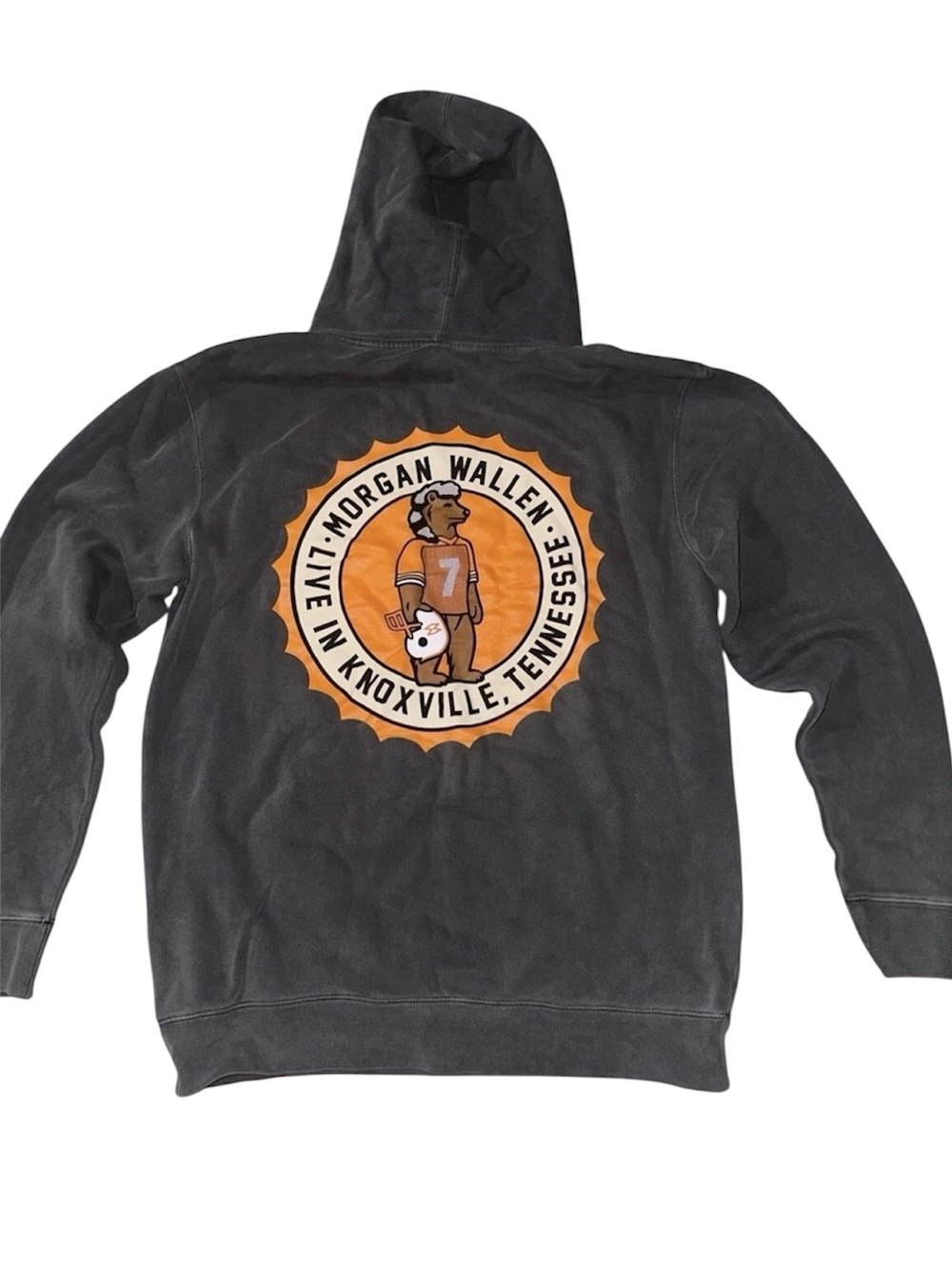 Morgan Wallen RARE Neyland Stadium Norris Bear Tour Hoodie Gray Medium Sweat